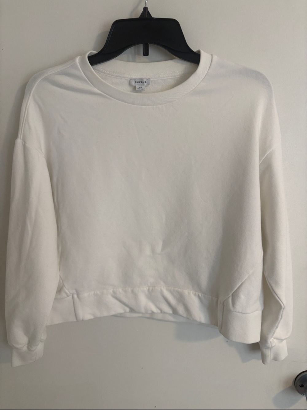 Cuyana Off-White Boxy Supima Cotton Crewneck Sweatshirt